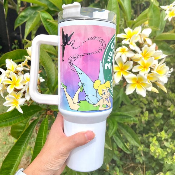 Disney Tinkerbell 40 oz Tumbler/Water bottle/Mug with hand carry handle.… - Picture 4 of 7